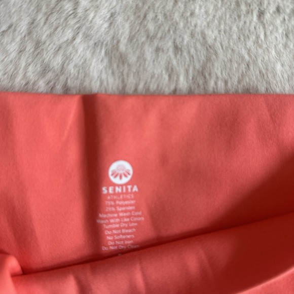 NWTG Senita Athletics Small Orange Capris Workout Fish Net Leggings Size L - Picture 5 of 8